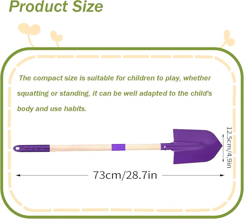 Xifando Small Garden Shovel-Kid's Size Wooden Handle Metal Head Shovel (Purple) - Image 2